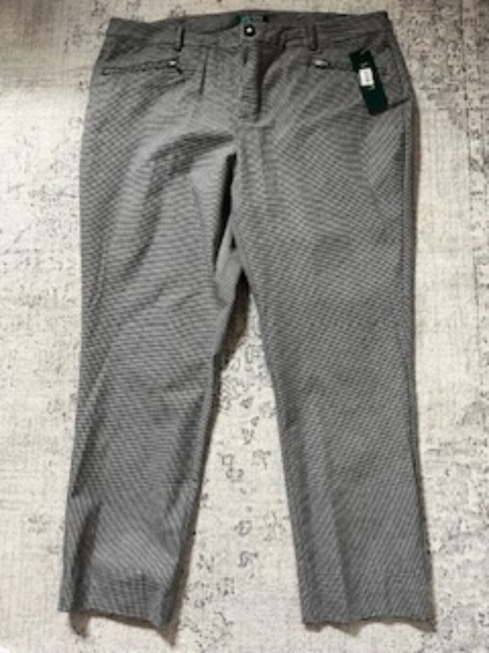 NWT Lauren Ralph Lauren Black Cream Pants Women's 16W